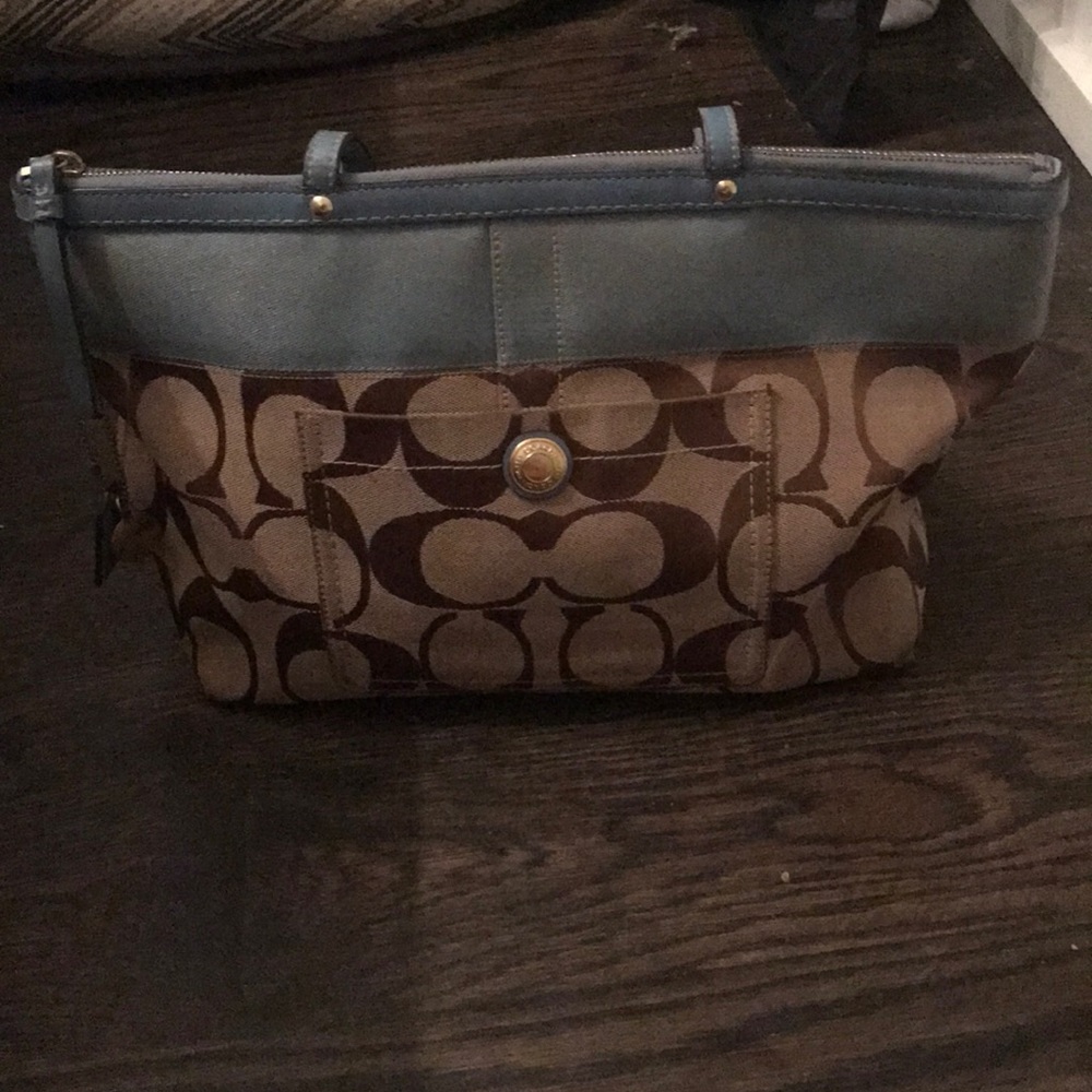 Blue coach purse and wallet